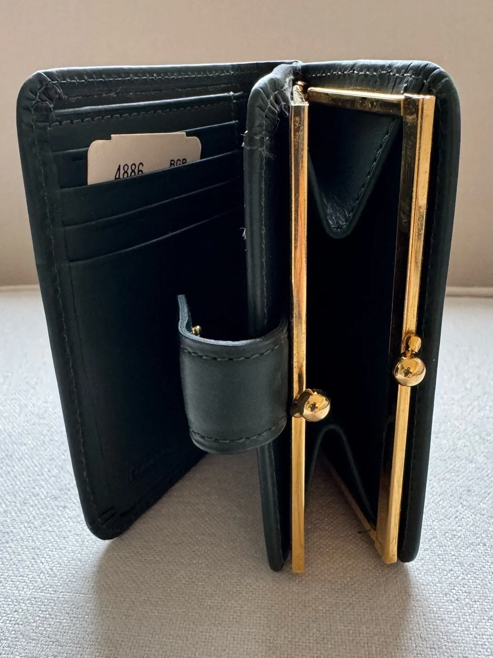 Coach Green Leather Snap Card Holder